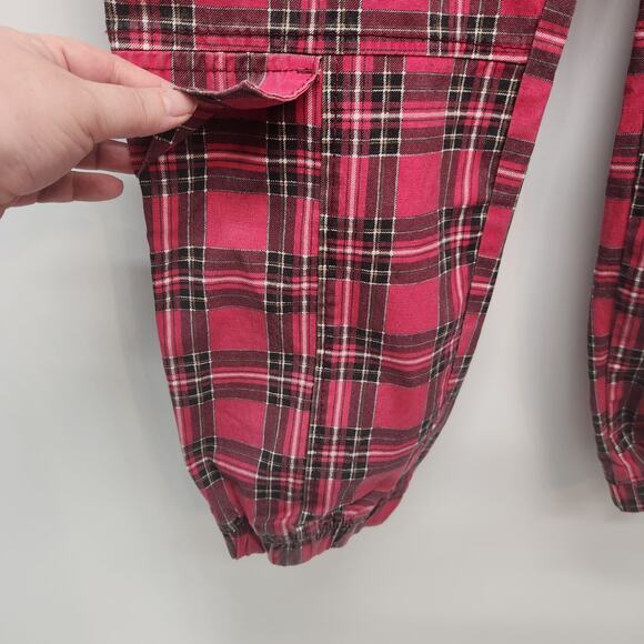 Love Love Love Y2K Red Plaid Grunge Faux Cargo Plus Joggers Pants Women's 3X - Picture 7 of 12